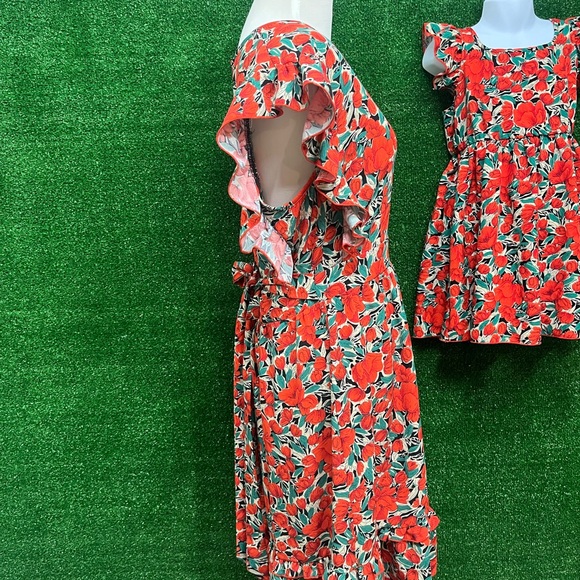 Pat Pat red floral matching mommy & me dresses size toddler 4-5T and women’s XL - Picture 6 of 8